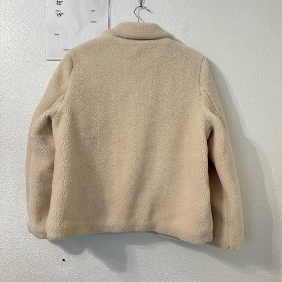 Rebecca Minkoff Harley Teddy Sherpa Fleece Jacket Ivory Size Large Minimalist - Picture 5 of 6
